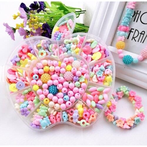 Acrylic Bead Accessories Puzzle Toys Apple Box DIY Bracelets Necklaces Kids Beads Set Jewelry Making For Children Creative Gifts