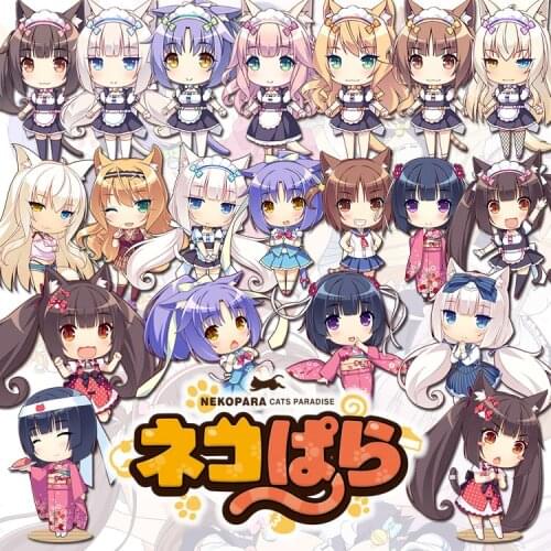 Anime NEKOPARA nekopara Vanilla Chocola Maple Cinnamon Azuki Cosplay Acrylic Figure Keychain Keyring bag Pendant Toy Gift