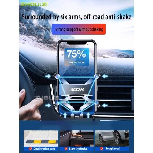Car Phone Holder Air Outlet Clip Mounts GPS Stand Bracket For Peugeot 3008 2009 2010 2011 2012 2013 2014 2015 2016 Accessories