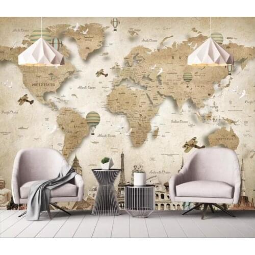 Bacal Custom photo 3D wallpaper mural cartoon world map bedroom TV background wall papers home decor papel de parede infantil