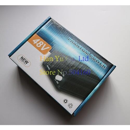 Free Shipping 1-Channel 48V Phantom Power Supply+Adapter for Any Condenser Microphone Recording