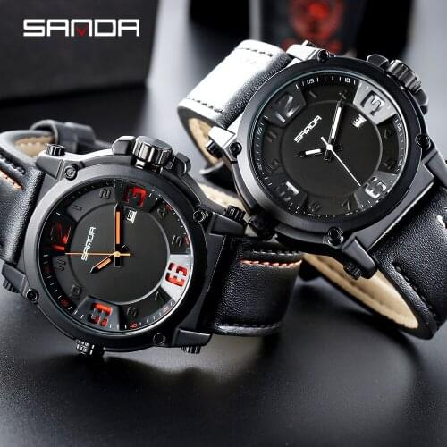 SANDA Fashion Watch Men Luxury Brand Date Sport Mens Watches Business Quartz Clock Casual Military Waterproof relogio masculino