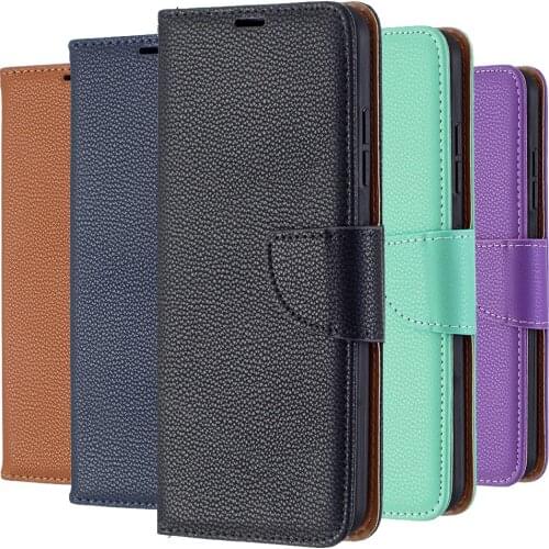 Litchi Magnetic Kickstand Wallet Cases For Samsung Galaxy A6 A7 J4 J6 Plus 2018 A22 A32 4G A42 A52 A72 A82 5G S21 FE Book Cover
