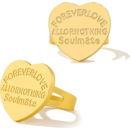 CHENGXUN Heart Ring Fashion Romantic Love Soulmate Jewelry for Lover Party Accessory Birthday Friends