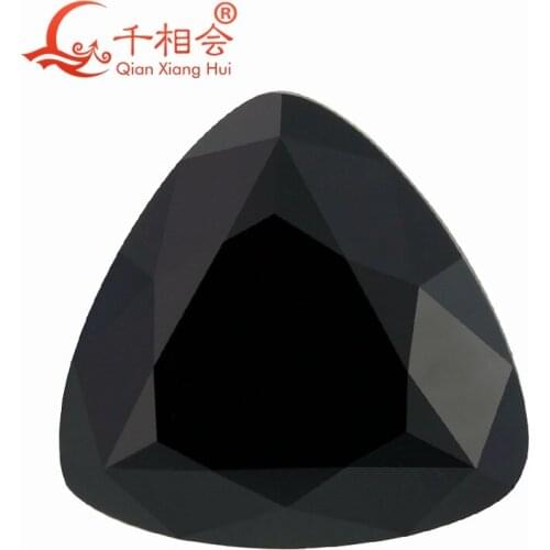 Black color trillion shape moissanite material loose gem stone qianxianghui