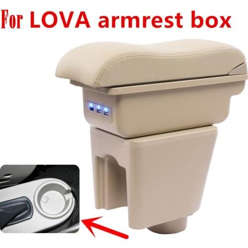 For Chevrolet Aveo T200 / T250 2002-2011 Rotatable Top Leather Center Console Storage Box Armrest Cup Arm Rest 2008 2009 2010