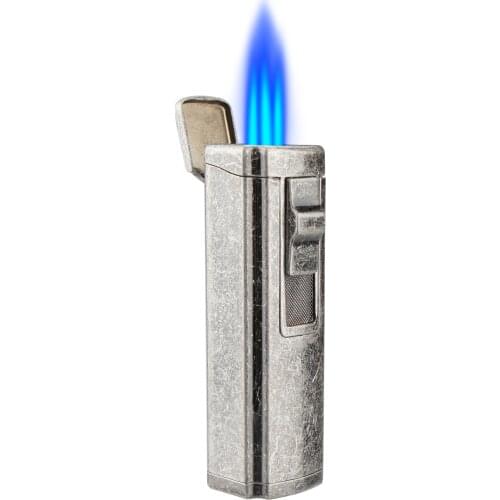 Guevara 3 Jet Torch Cigar Lighter with Cigar Punch Windproof Flame Butane Torch Refillable Lighters for Cigar Smoking