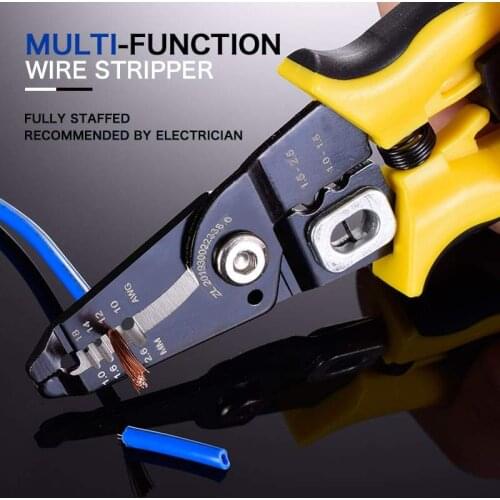 Cable Wire Stripper Cable Crimping Tool Multifunctional Cable Crimper Stripping Plier Wire Cable Cutter Stripper Crimper
