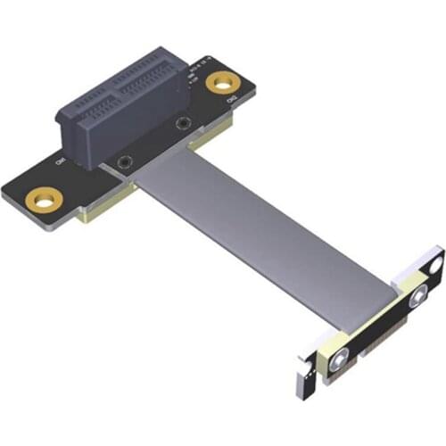 PCIE X1 Riser Cable Dual 90 Degree Right Angle PCIe 3.0 X1 to X1 Extension Cable 8Gbps PCI Express 1X Riser Card