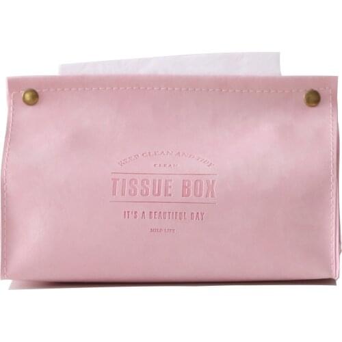 Soft Leather Tissue Box Home Living Room Creative Cute Nordic Ins Napkin Tissue Storage Box Car Pumping Tray