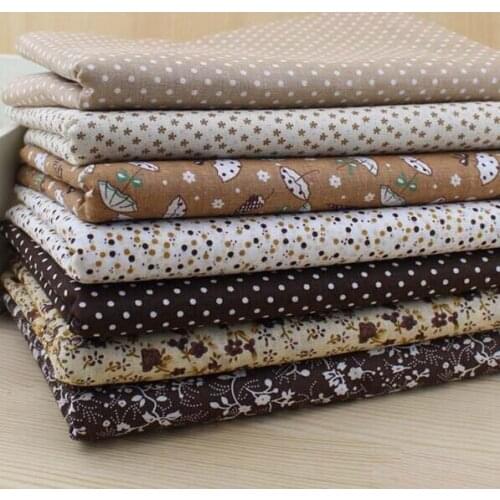 Pretty 7 Brown Colors 23x24cm 100% Cotton Cotton Fabric Bundle