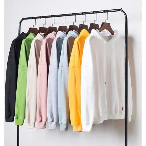 Hot Sale Plus Size 5XL Unisex Bright Color Plain Cotton Pocket Pullover Hoodies