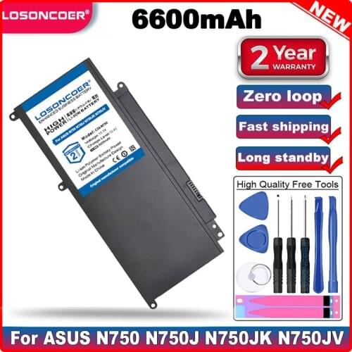 LOSONCOER 6600mAh C32-N750 Laptop Battery for ASUS N750 N750J N750JK N750JV N750Y47JK-SL N750Y47JV-SL in stock