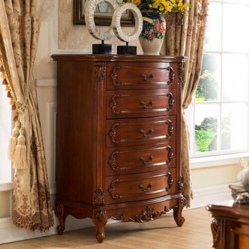 Furniture American Solid Wood Chest of Drawers European Style Locker Storage Cabinet Chest of Drawers Cabinet Wood Drawer