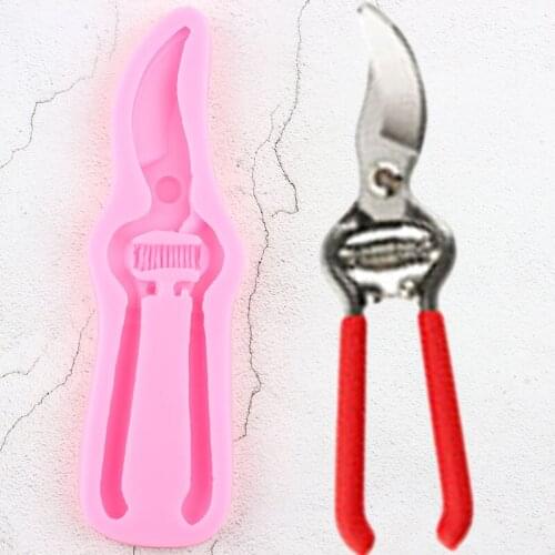 Hardware Tools Scissors Fondant Silicone Molds Steampunk Cupcake Topper DIY Cake Decorating Tools Candy Chocolate Gumpaste Mould