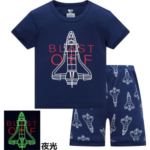 Fashion summer Baby boys 2-8 year clothing Sets childrens clothes pajama suits Baby sleepwears suits Kids cotton shirts+shorts