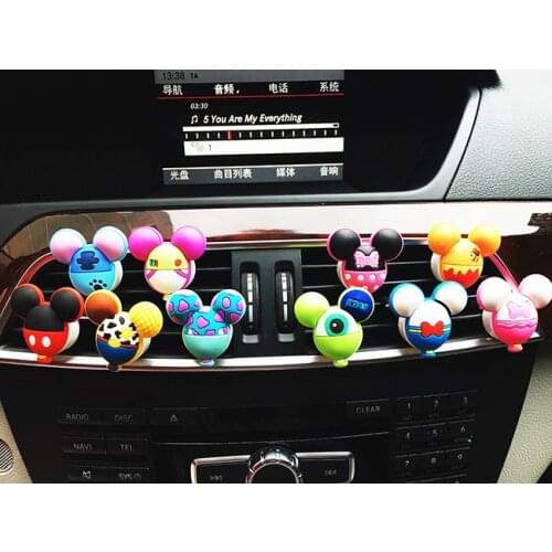 5Pcs Cartoon Fragrance Clip Perfume Car Wholesale PVC Lovely Vent Air Freshener Cute Mouse Auto Accessories Lemon Flavour