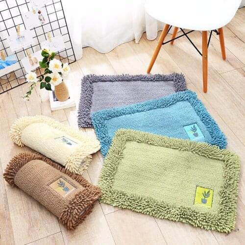 Floor Mat Carpet Doormat Non-slip Solid Chenille Bath Rug Soft Shaggy Bathroom Kitchen For Living Room Bedroom