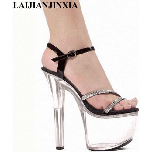 New Star diamond princess slipper shoes, transparent female sandals, nightclubs steel pipe Dance Shoes