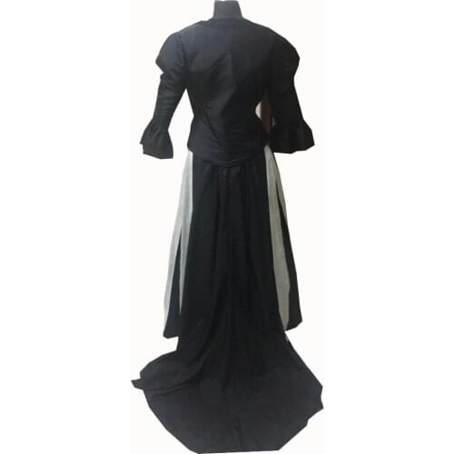 2019 New Black Civil War Victorian Styled Gown Vintage Costumes Victorian Dress D-319