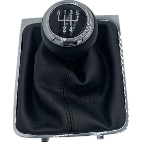New For VW Passat B6 2005 2006 2007 2008 2009 2010 2011 5 Speed Car Gear Shift Knob With Gaiter Boot Cover Frame