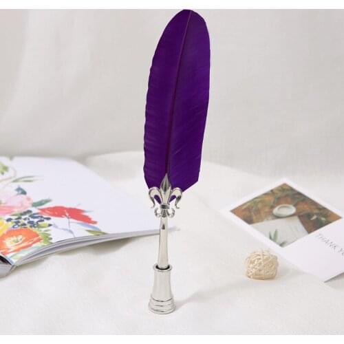 New retro feather pen book set notebook pen gift Teachers Day gift 1Set English Calligraphy Feather Dip Pen Writing Ink