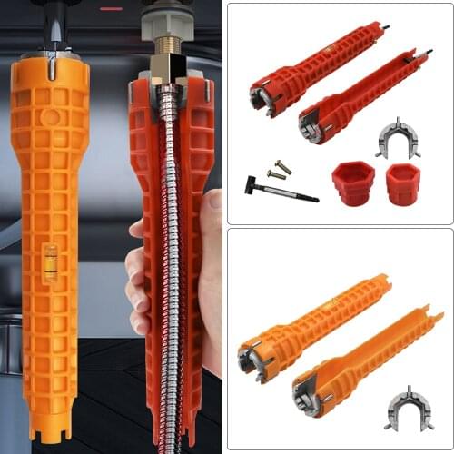 NEW 8 In 1 Flume Wrench Anti-slip Kitchen Sink Repair Wrench Bathroom Faucet Assembly Plumbing Installation Wrench Hand Tools