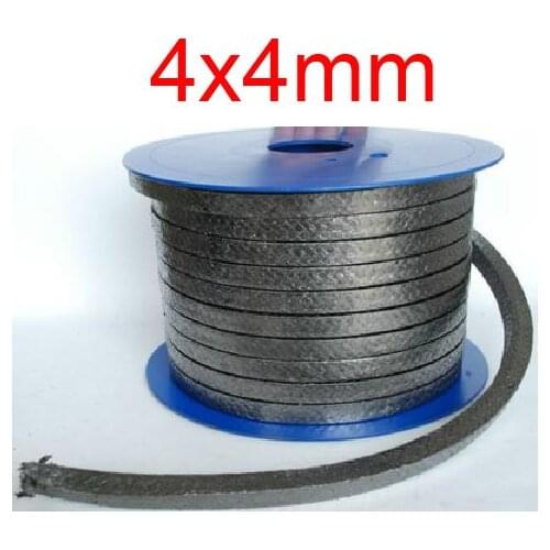 New 4x4mm graphite packing Graphite wire rod Expanded soft Flexible graphite wear-resisting heat-resistant