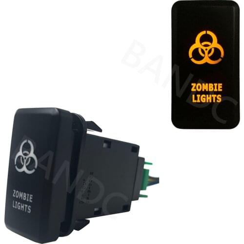 Orange Led,ZOMBIE LIGHTS On Off SPST Push Switch for Toyota FJ Cruiser 2010, Toyota Car Accessory, 3Amp 12V,+ Wiring Connector
