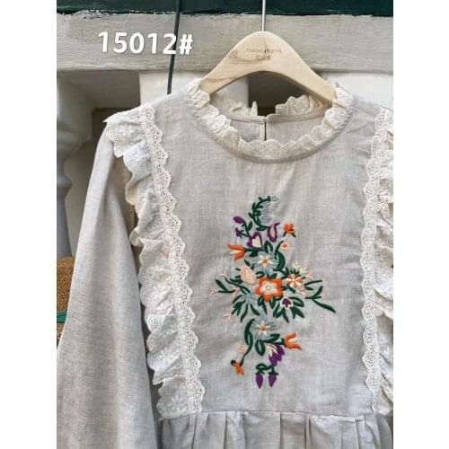 Autumn New Embroidery Flower Pullover Top Women Long Sleeve Casual Tops HT15012