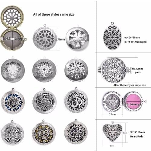 2021 Chain Cushion Round Retro Star Necklace Antique Aromatherapy Pendant Perfume Essential Oil Diffuser Box Necklace Jewelry