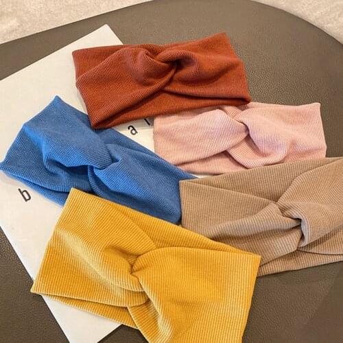 Women Girls Knitting Cross Knot Cotton Warm Headbands Hair Holder Elastic Hairbands Turban Headwraps Fashion Hair Accessories