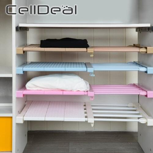 Adjustable Closet Organizer Storage Shelf Kitchen Rack Space Saving Wardrobe Shoe Cabinet Bookcase Home Holder Kitchen Organizer