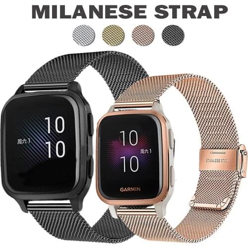 Stainless Steel Straps For Garmin Venu Sq Music/Vivoactive 3/Vivomove HR Smart Watch Band 20MM Bracelet For Forerunner 645 245M