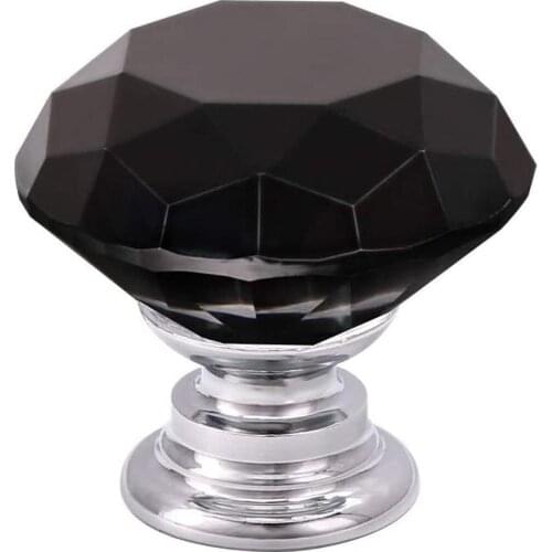 30mm Diamond Shape Design Crystal Glass Knobs Cupboard Drawer Pull Kitchen Door Wardrobe Handles Hardware