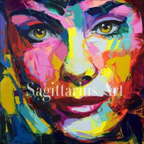 Hand painted Handmade Modern Abstract Wall Decor Fine Art Francoise Nielly Audrey Hepburn Oil Painting Artwork Canvas Painting