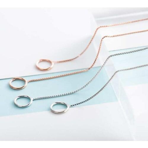 Ruifan Korean Minimalist Earring Line White Gold/Rose Gold 925 Sterling Silver Earrings for Women Female Fine Jewelry YEA185