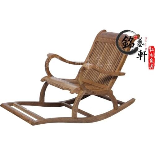 Wenge wood furniture rocking chair Happy Ming and Qing classical mahogany wood old rocking chair recliner chair