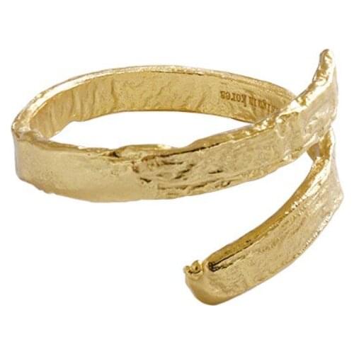 ZEMIOR Korean Style Rings For Women S925 Sterling Silver Irregularity Gold Silver Foil Paper Ring Simple Trendy Fine Jewelry