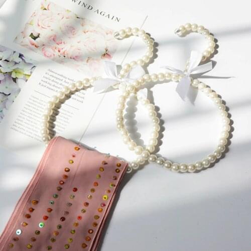 Pearl Scarf Hanger Baby Hangers Clothes Organizer Mini Cute Hangers Bride Pants Clip Belt Hanger Organizer Pink Green Tie Hanger