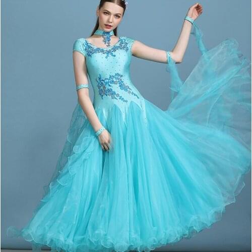 Womens ballroom competition dance dresses dress tango ballroom dresses ballroom waltz dresses pink blue white my819