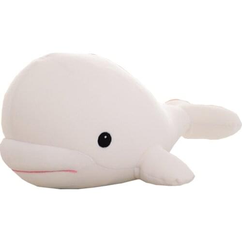 1 pc Plush toy novelty holiday gift white whale Beluga pillow cushion Filled foam particles home car cafe decoration Girls'Gifts
