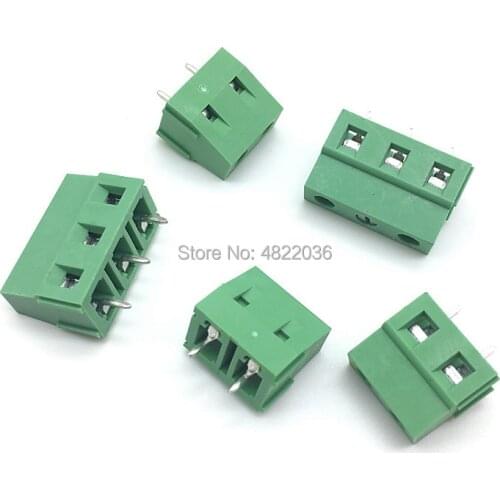 10pcs KF128-7.5-2P/3P Screw 2Pin 3Pin 7.5mm Straight Pin PCB Screw Terminal Block Connector 300V/10A Green Color