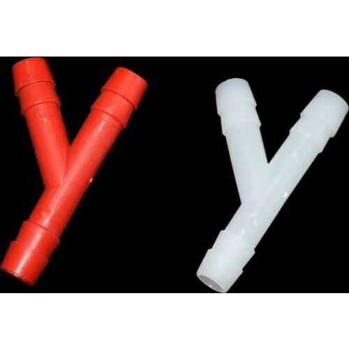 100 pcs Plastic Tee Diameter 9.5mm Bird Rabbit Drinking Waterer Pipe Red Tee Pipe Chicken Feeders Drinker Bird Feeders Supplies