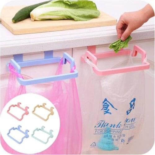 2pcs Trash Bag Holder Rack Kitchen Accessories Garbage Bag Storage Rack Portable Hanging Cupboard Door Back Bathroomtowel Holder