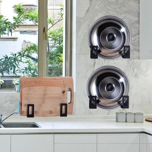 2pcs/set Stainless Steel Cutting Board Storage Rack Space Saving Wall Mounted Pot Lid Storage Holder Kitchen Sink Accessories