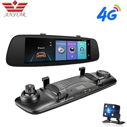 ANSTAR 4G Car DVRs ADAS Remote Monitor Rear View Mirror With DVR 8" Touch Android GPS WiFi 1080P Dual lens Dash Cam Car Recorder