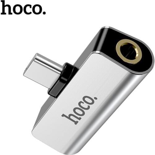 Hoco 2 in 1 Type C To 3.5MM Audio Converter For Xiaomi Mi 10 USB Jack Earphone Charging Converter For Huawei Mate 40 30 P40 Pro