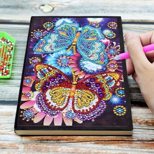 Special Shaped Pattern Diamond Painting Notebook DIY Cover Diary Book Journal Office Writing Note 100Pages/50 Sheets A5 Notebook