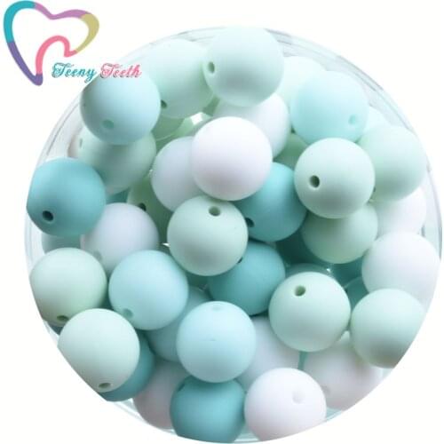 20 PCS Round Baby Teething Beads 9-15 MM BPA Free Baby Mordedor Perle Silicone Dentition Round Ball Beads For Necklace Making